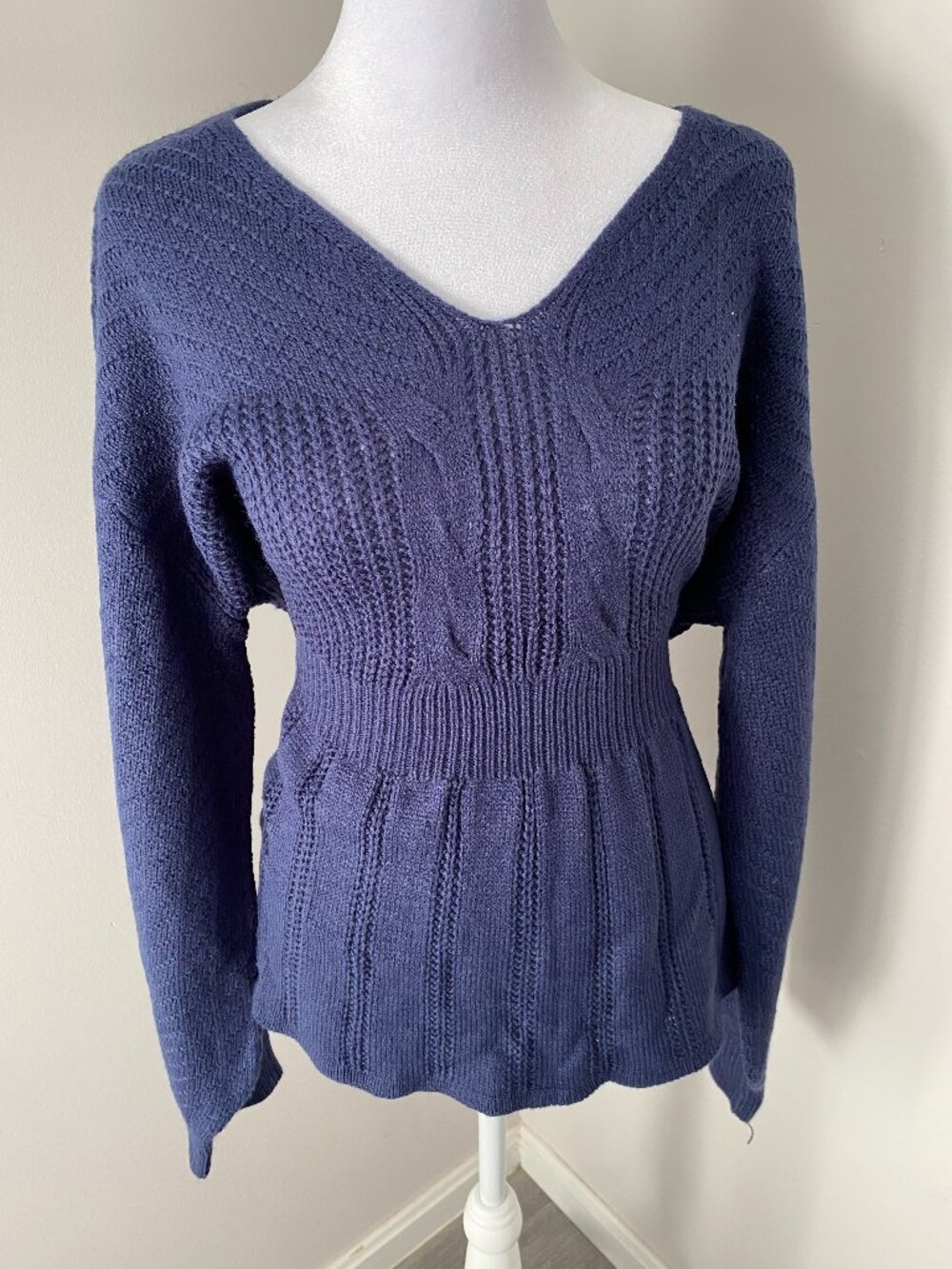 Cable Knit Peplum Sweater